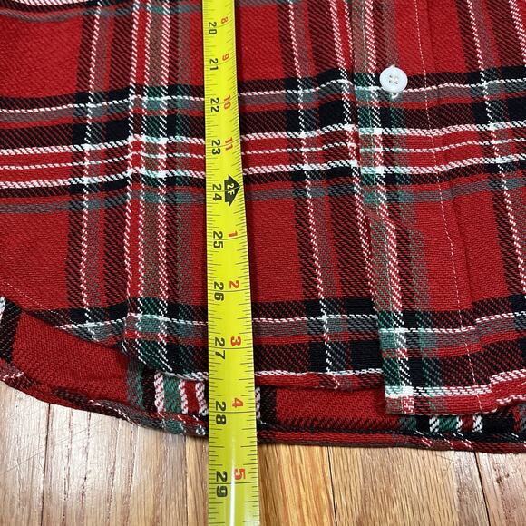 Sugar Cane Japan Button Down Flannel Shirt Red Soft Twill Check Plaid Sz Large - Picture 10 of 12